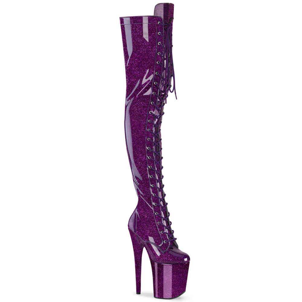Pleaser - FLAMINGO3020GP Platform Overknee Boots - Purple Product image